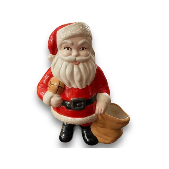 Handmade Other - Vintage Santa Claus Christmas Decor Candy Holder Planter Ceramic Mold 10"